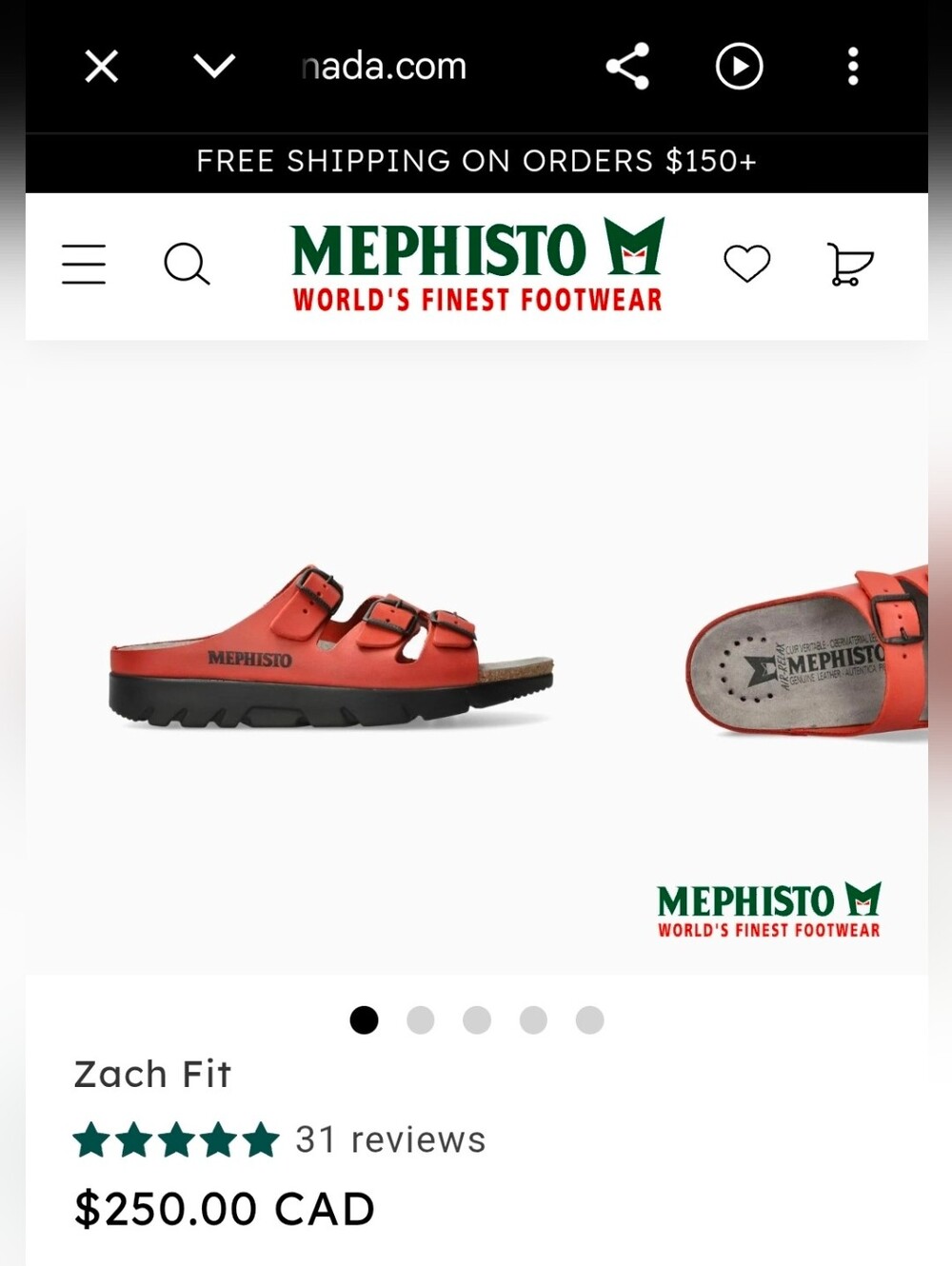 Mephisto Zach Fit sandals in red suede . 36 - Picture 12 of 12